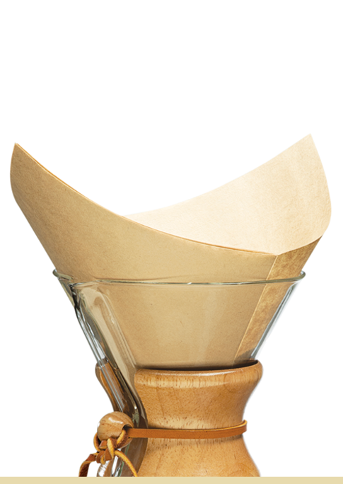 CHEMEX® Bonded Unbleached Pre-Folded Square Coffee Filters - 100 count
